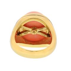  Bvlgari Bulgari BVLGARI 18K YELLOW GOLD CORAL PYRAMID BLACK ENAMEL DETAILS RING - 3321585