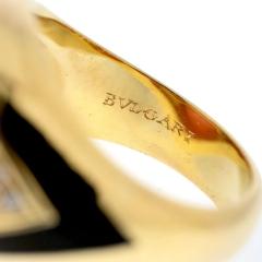  Bvlgari Bulgari BVLGARI 18K YELLOW GOLD CORAL PYRAMID BLACK ENAMEL DETAILS RING - 3321586