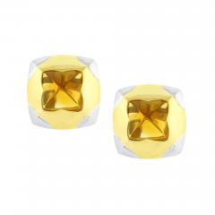  Bvlgari Bulgari BVLGARI 18KT YELLOW AND WHITE GOLD PYRAMID CITRINE EARRINGS - 3391175