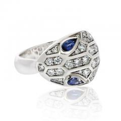  Bvlgari Bulgari BVLGARI SERPENTI 18K WHITE GOLD VIPOR SNAKE SAPPHIRE EYES RING - 3218472