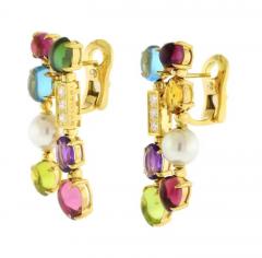  Bvlgari Bulgari Bulgari Allegra Multi color Gemstone Double Row Drop Earrings - 4211587