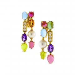  Bvlgari Bulgari Bulgari Allegra Multi color Gemstone Double Row Drop Earrings - 4214211
