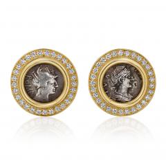  Bvlgari Bulgari Bulgari Monete Diamond and Silver Coin Earrings - 4812688