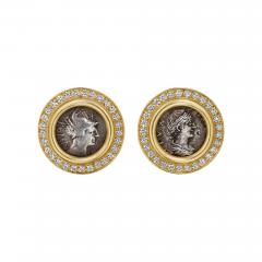  Bvlgari Bulgari Bulgari Monete Diamond and Silver Coin Earrings - 4812700
