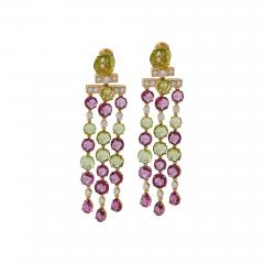  Bvlgari Bulgari Bulgari Rome Tourmaline and Peridot Cascade Pendant Earrings - 2759477