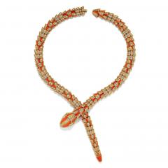  Bvlgari Bulgari Bulgari Serpenti Coral and Diamond Necklace - 4711785