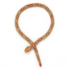  Bvlgari Bulgari Bulgari Serpenti Coral and Diamond Necklace - 4716283