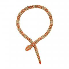  Bvlgari Bulgari Bulgari Serpenti Coral and Diamond Necklace - 4716284