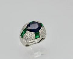  Bvlgari Bulgari Bulgari Trombino Sapphire Emerald Diamond Ring 18 Karat 12 25 Carats - 3451323