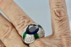  Bvlgari Bulgari Bulgari Trombino Sapphire Emerald Diamond Ring 18 Karat 12 25 Carats - 3451567