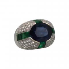  Bvlgari Bulgari Bulgari Trombino Sapphire Emerald Diamond Ring 18 Karat 12 25 Carats - 3517680