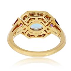  Bvlgari Bulgari Bvlgari 18K Yellow Gold Allegra Aquamarine Amethyst Pink Tourmaline Ring - 4415846