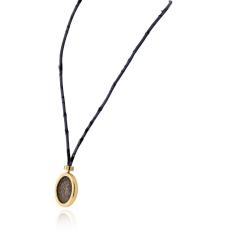  Bvlgari Bulgari Bvlgari 18K Yellow Gold Coin Pendant on Leather Cord with Gold Rondelles - 4473376