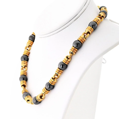  Bvlgari Bulgari Bvlgari 18K Yellow Gold Ganico Hematite 42cm Long Necklace - 4148034