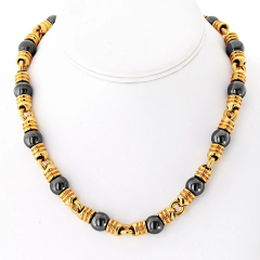  Bvlgari Bulgari Bvlgari 18K Yellow Gold Ganico Hematite 42cm Long Necklace - 4148039