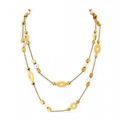  Bvlgari Bulgari Bvlgari 18K Yellow Gold Lycea Pearl Chain 33 Inches Long Necklace - 4148633