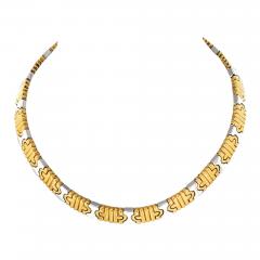  Bvlgari Bulgari Bvlgari 18K Yellow Gold Silver Vintage Parentesi Collar Necklace - 3985003