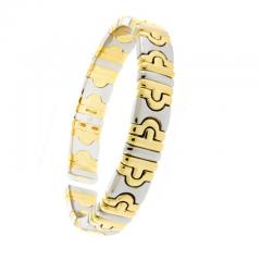  Bvlgari Bulgari Bvlgari 18K Yellow Gold Stainless Steel Vintage Parentesi Cuff Bracelet - 4648746