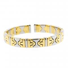  Bvlgari Bulgari Bvlgari 18K Yellow Gold Stainless Steel Vintage Parentesi Cuff Bracelet - 4649427