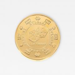  Bvlgari Bulgari Bvlgari Bulgari Sterling Silver Gilt Oversized Casino Paperweight Coin Vegas  - 3907865