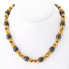  Bvlgari Bulgari Bvlgari Hematite 18K Yellow Gold Ganico Hematite 42cm Long Necklace - 4390885