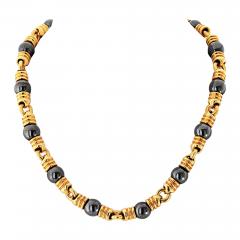  Bvlgari Bulgari Bvlgari Hematite 18K Yellow Gold Ganico Hematite 42cm Long Necklace - 4391778