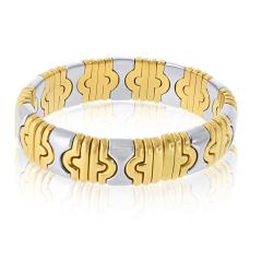  Bvlgari Bulgari Bvlgari Parentesi 18K Yellow Gold Hematite Bangle Bracelet - 4642086