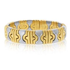  Bvlgari Bulgari Bvlgari Parentesi 18K Yellow Gold Hematite Bangle Bracelet - 4642434