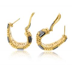  Bvlgari Bulgari Bvlgari Parentesi 18K Yellow Gold Hoop Earrings - 4642076