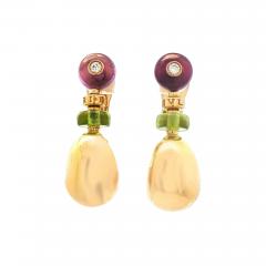  Bvlgari Bulgari Bvlgari Peridot Amethyst and Diamond Mediterranean Eden Drop Earrings - 4434676