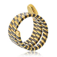  Bvlgari Bulgari Serpenti 18K YG Blackened Steel Circa 1965 Jaeger LeCoultre Manual Watch - 4642109