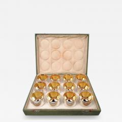  Bvlgari Bulgari Set of 12 Bulgari Sterling Silver Jefferson Cups in Case - 4546179