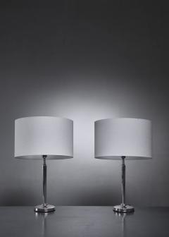  C G Hallberg C G Hallberg pair of silver table lamps Sweden - 1247083