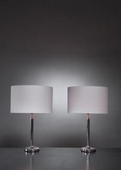  C G Hallberg C G Hallberg pair of silver table lamps Sweden - 1247084