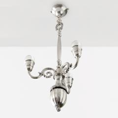  C G Hallberg ELIS BERGH 3 ARM SILVER PLATED CHANDELIER FOR C G HALLBERG SWEDEN - 2979947