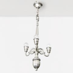  C G Hallberg ELIS BERGH 3 ARM SILVER PLATED CHANDELIER FOR C G HALLBERG SWEDEN - 2979949