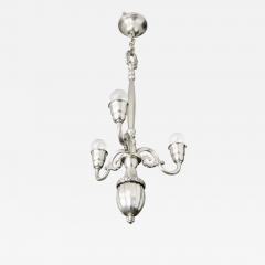  C G Hallberg ELIS BERGH 3 ARM SILVER PLATED CHANDELIER FOR C G HALLBERG SWEDEN - 3008678