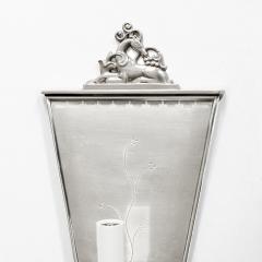  C G Hallberg PAIR OF SWEDISH GRACE POLISHED PEWTER SCONCES BY C G HALLBERG STOCKHOLM  - 3408110