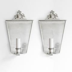  C G Hallberg PAIR OF SWEDISH GRACE POLISHED PEWTER SCONCES BY C G HALLBERG STOCKHOLM  - 3408111