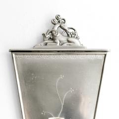  C G Hallberg PAIR OF SWEDISH GRACE POLISHED PEWTER SCONCES BY C G HALLBERG STOCKHOLM  - 3410734