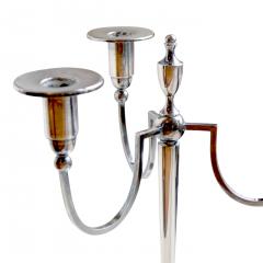  C G Hallberg Pair of Silvered Candle Holders by Elis Bergh Carl Gustave Hallberg - 2807301