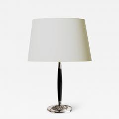  C G Hallberg Silvered Table Lamp with Lotus Base by C G Hallberg - 2196466