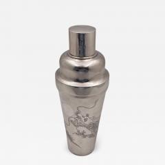  C J Co Chinese Silver Cocktail Shaker with Dragon Motifs from Early 20th Century - 3241357