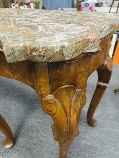  C Smith Son FRENCH ART NOUVEAU SIX CABRIOLE LEG CARVED WOOD AND MARBLE CONSOLE - 3729228