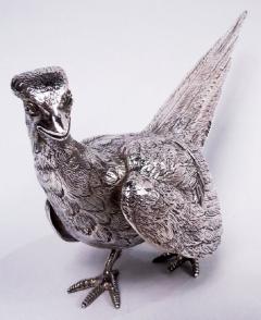  CJ Vander Ltd Pair of Traditional English Sterling Silver Pheasants 1966 - 3984088