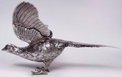  CJ Vander Ltd Pair of Traditional English Sterling Silver Pheasants 1966 - 3984089