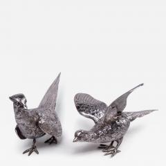  CJ Vander Ltd Pair of Traditional English Sterling Silver Pheasants 1966 - 3985669
