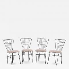  COMTE A set of four iron and bronze side chairs attributed to Comte C 1950  - 4221917