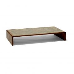  COMTE Coffee Table in Sanded Oak with Shagreen Tile Top by Jean Michel Frank - 469590