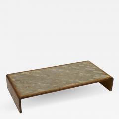  COMTE Coffee Table in Sanded Oak with Shagreen Tile Top by Jean Michel Frank - 469958